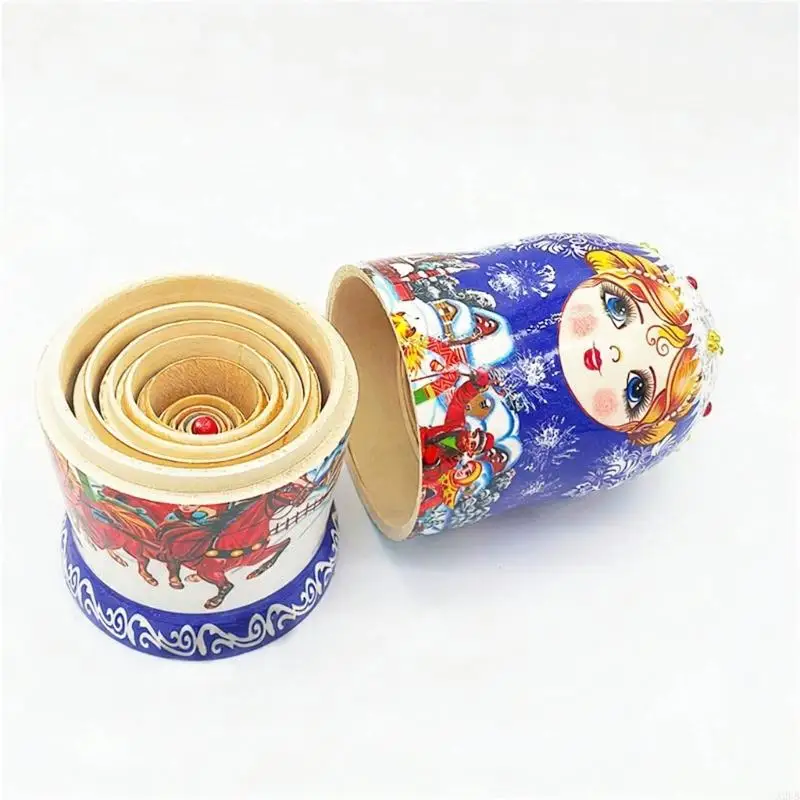 Pädagogische Nistpuppen, 10 Schichten, Schneemärchen, russische Matroschka-Figur, für Kinder, Feinmotorik, Entwicklung,