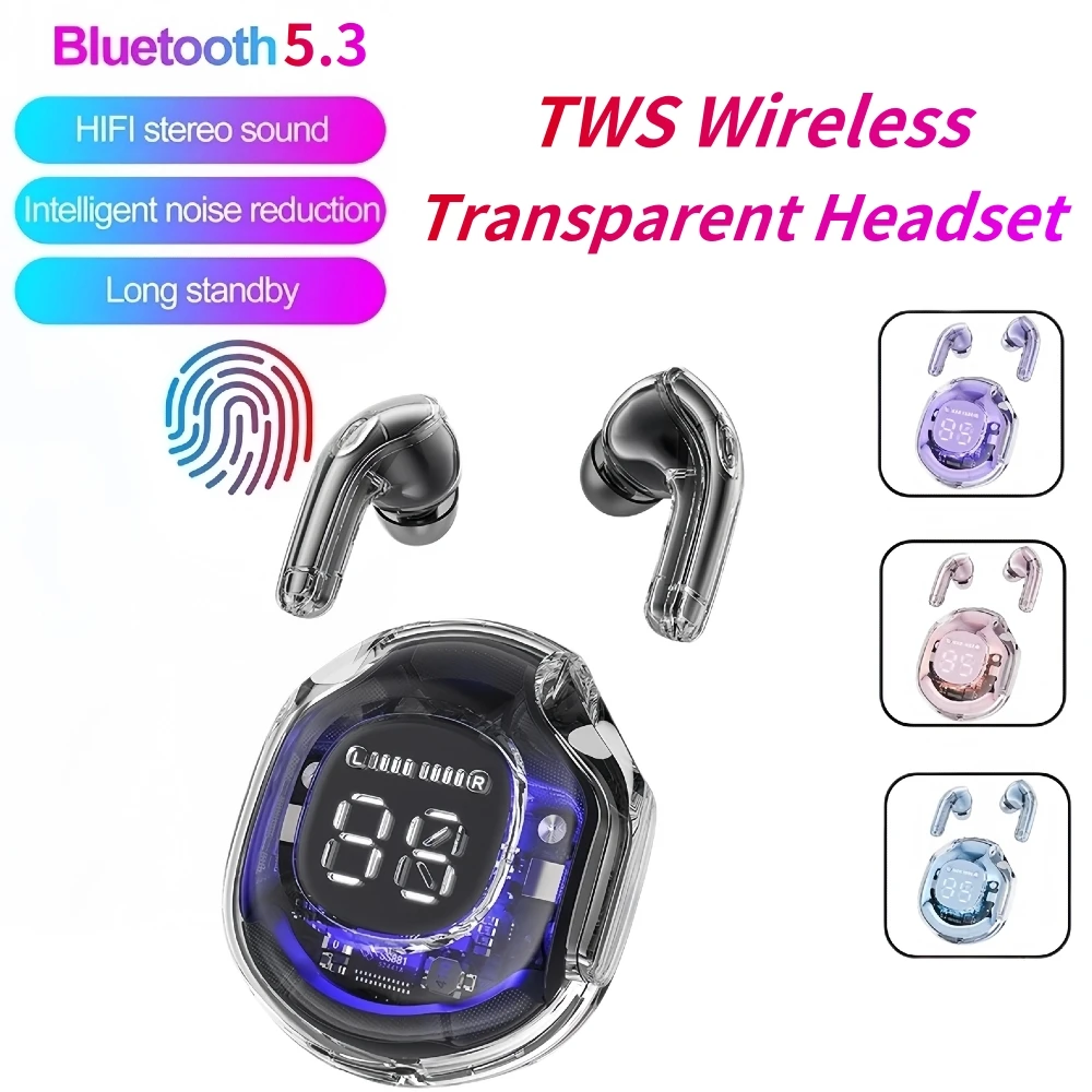 T8 Tws Bluetooth Earbuds with LED Digital Display Hifi Enc Bt 5.3 Wireless In-Ear Earphone for Xiaomi Huawei iPhone Headphone