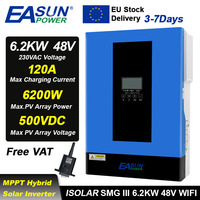 EASUN 6.2KW 4KW 3.2KW 2KWHybrid Solar Inverter 48V 24V 12V Build 120A MPPT Solar Controller Charger with RS485 RS232 EU STOCK
