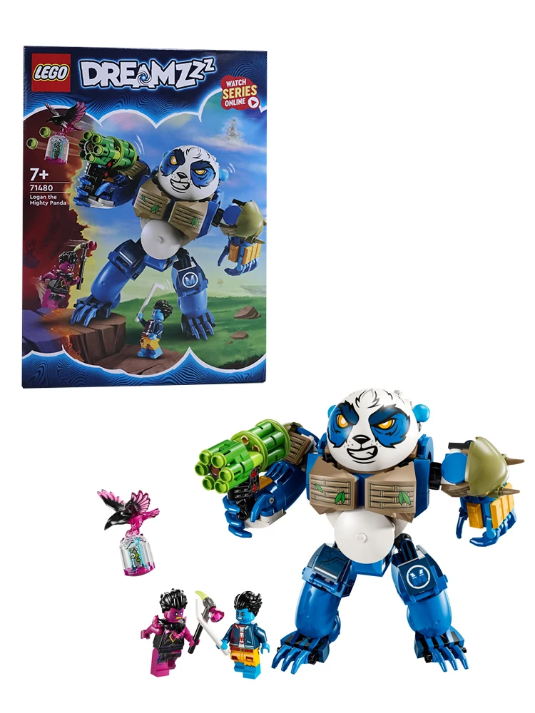 LEGO 71480 Dreamy Hunter Series Logan and Mighty Panda, Boys and Girls Puzzle Block Toys