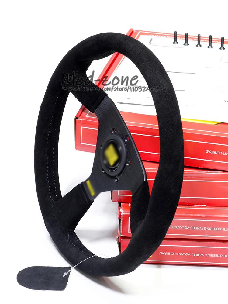 Very Tight Suede Leather 14 Inch 350MM Strong Spoke Volante Steering Wheel