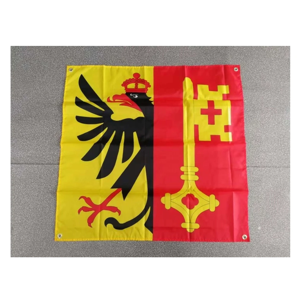 Hanging 90*90cm Imperial Eagle and a Key of St. Peter Swiss Switzerland Geneva Flag For Decoration