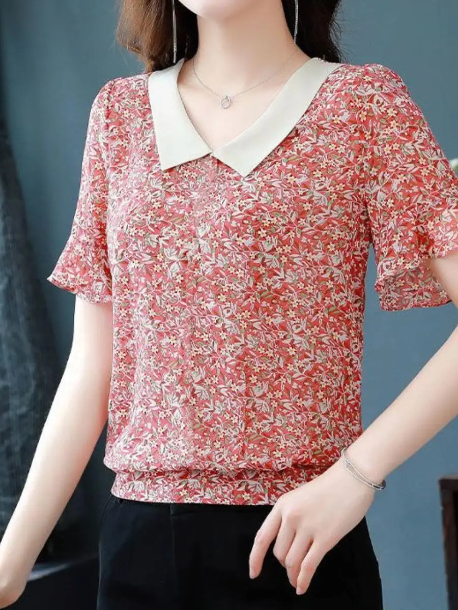 conjunto-de-tres-pecas-feminino-primavera-verao-camisa-de-chiffon-fina-com-gola-boneca-e-manga-curta-estampa-floral-estilo