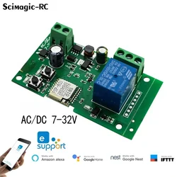 eWeLink Smart Home Wifi wireless Switch Module 1CH DC 12V 24V 32V Inching Self-locking Receive 10A Relays