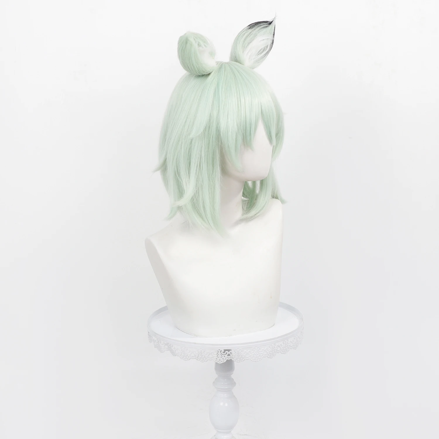 Anime Chainsmoker Cat Cos Wig Mint Green Short Hair Wig,Available With Or Without Cat Ears For Halloween Costume view 3