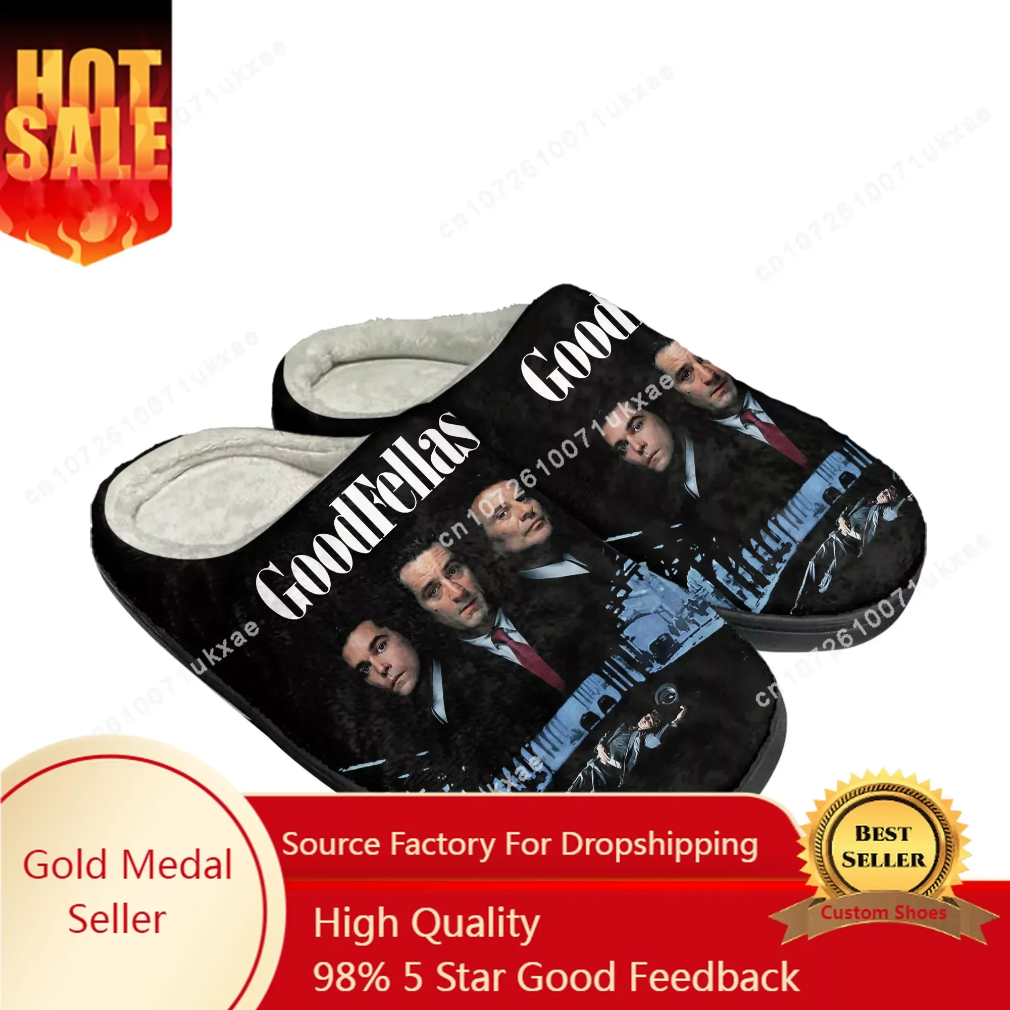 Goodfellas Home Cotton Slippers Mens Womens Robert De Niro Plush Bedroom Casual Keep Warm Shoes Thermal Slipper Customized Shoe