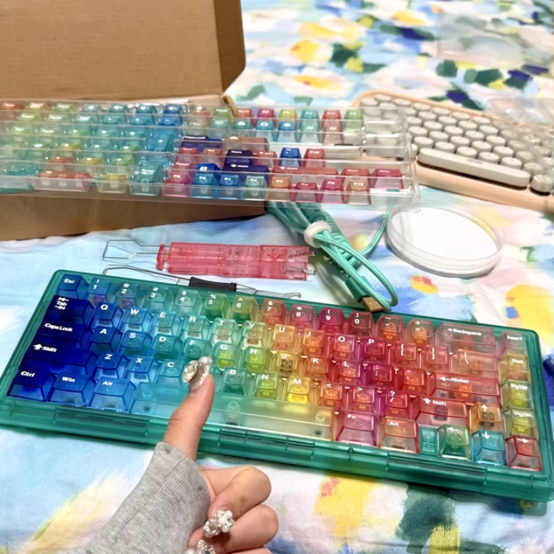 CiyGAS67 LM67 Mechanical Keyboard Kit Custom Tri-mode Wired Wireless Bluetooth 2.4G Hot-swap RGB Ergonomics Hands on Set Teclado