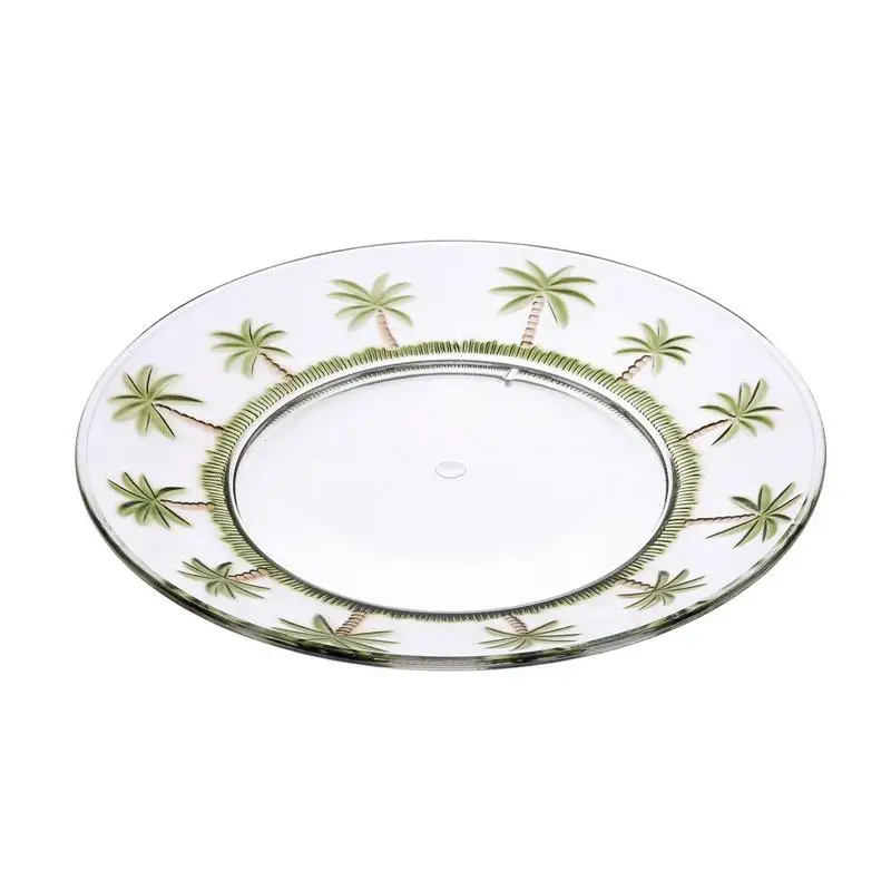 

9" Acrylic Dinner Plates Set of 4, Clear Plastic Reusable Unbreakable Kitchen Plates for All Occasions, BPA Free, Dishwasher