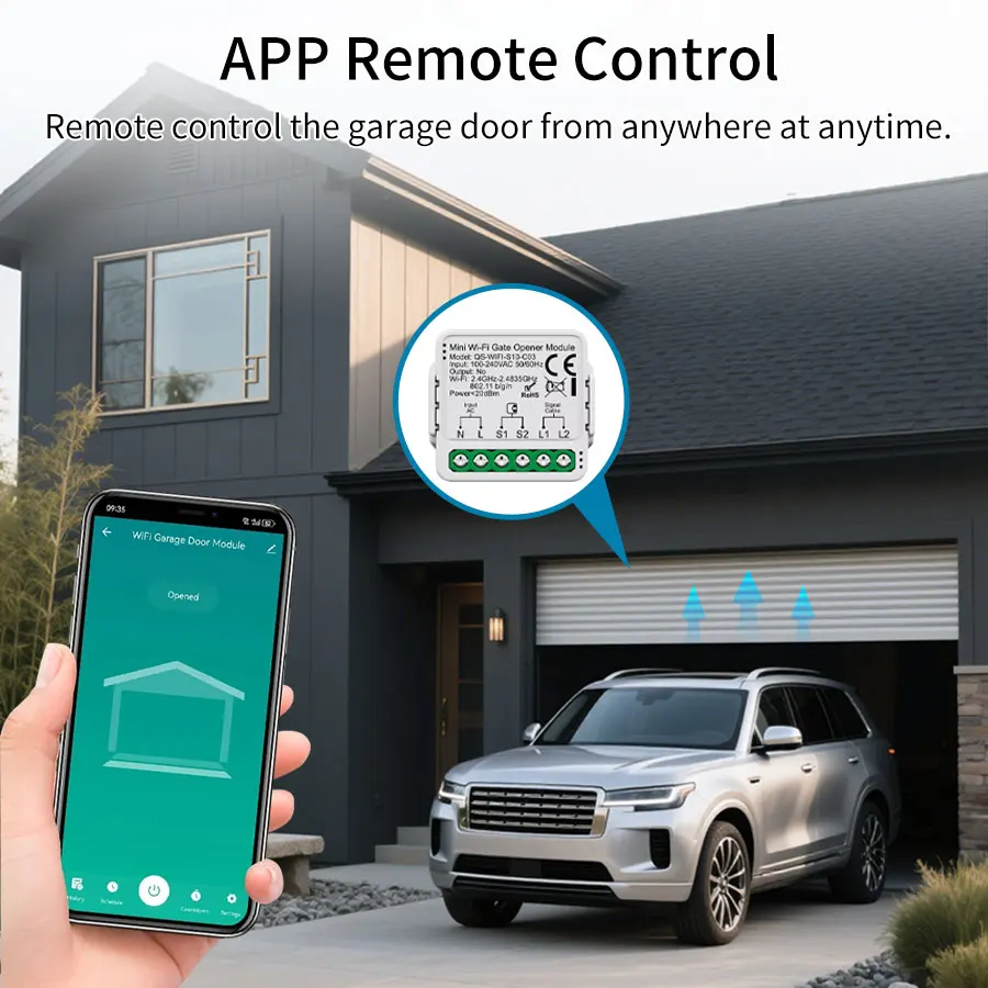 Tuya ZigBee WiFi Gate Opener Module Tuya / Smart Life App Remote Control Smart Garage Door Controller Switch Alexa Google Home