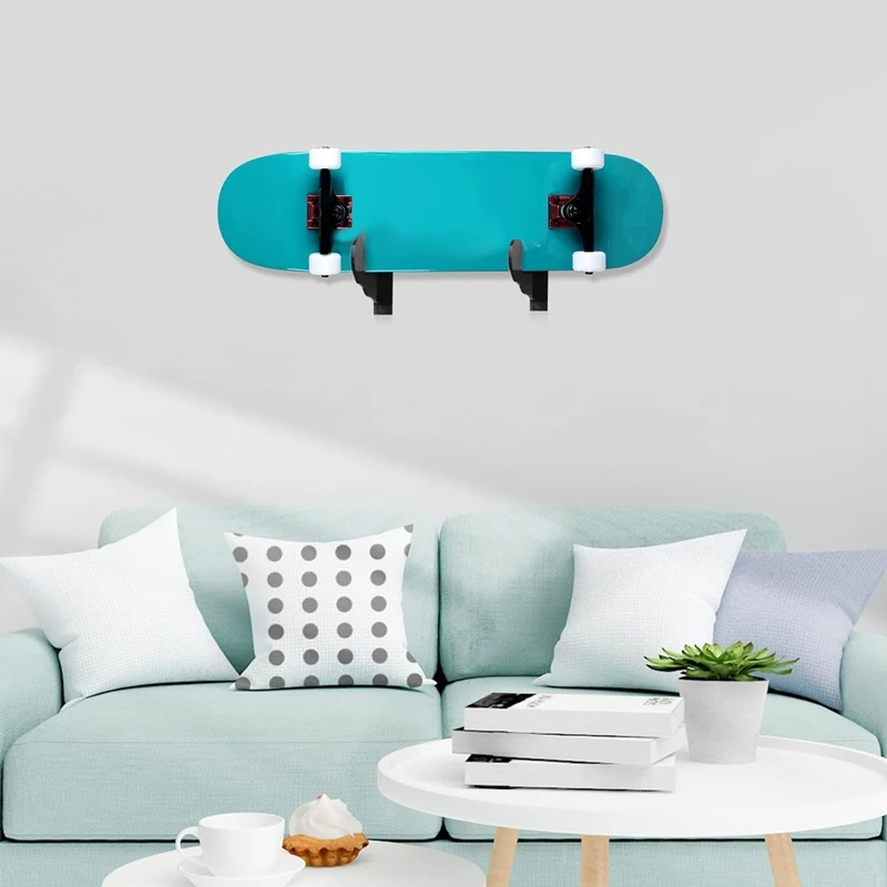 Skateboard Display Rack Houder Snowboard Wall Rack Hanger Skateboard Muurbeugel Zwart Duurzaam Eenvoudig Te Installeren Eenvoudig Te Gebruiken