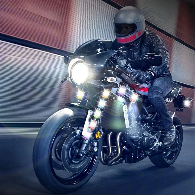 ABHZ-Lampu Strobo untuk Mobil Motor Lampu Peringatan Anti Tabrakan Flash Led Remote Control Nirkabel Tahan Air untuk Mobil Sepeda