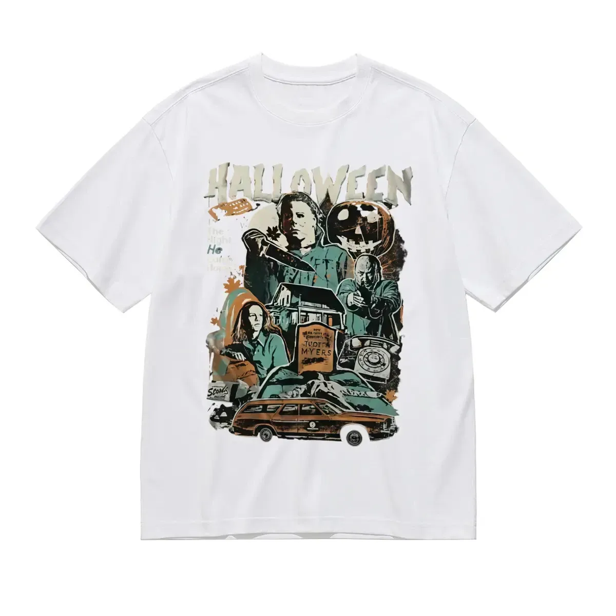 Unisex Halloween Michael Myers Vintage Poster T-Shirt, Retro Horror Movie