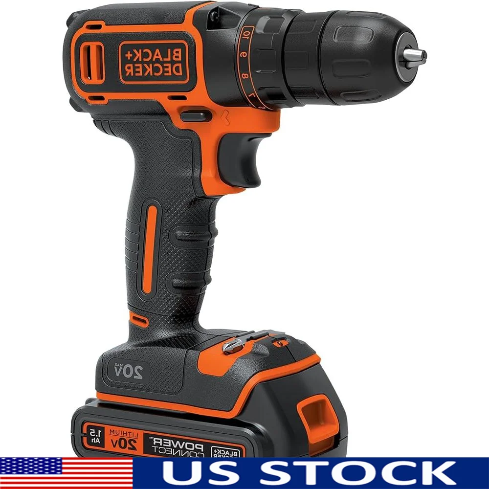 

20V MAX Cordless Drill Driver Kit with Battery Charger 115lbs Torque Lightweight Keyless Chuck 11 Position Clutch Power Tool