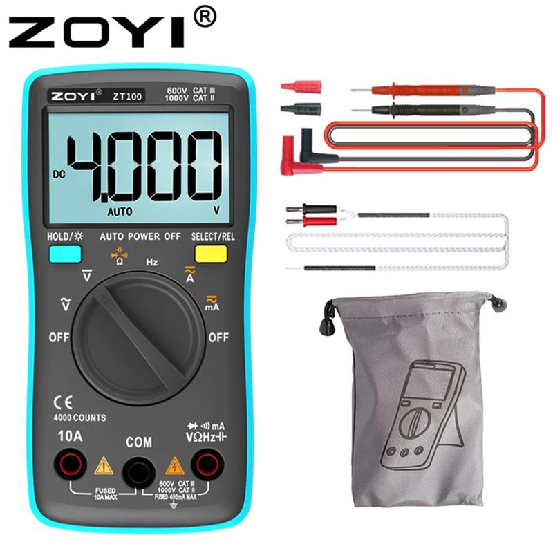ZOYI Digital Multimeter Ammeter Voltmeter Resistance Frequency backlight Meter voltage Diode Frequency ZT98 ZT100 ZT101 ZT102