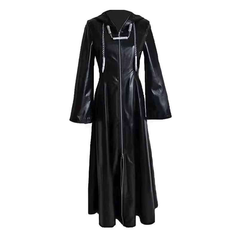 Anime Mens-Kingdom Hearts Organization XIII Game Cosplay Costume Black Cloak Zipper Jacket Long Hoodie Coat - view 6
