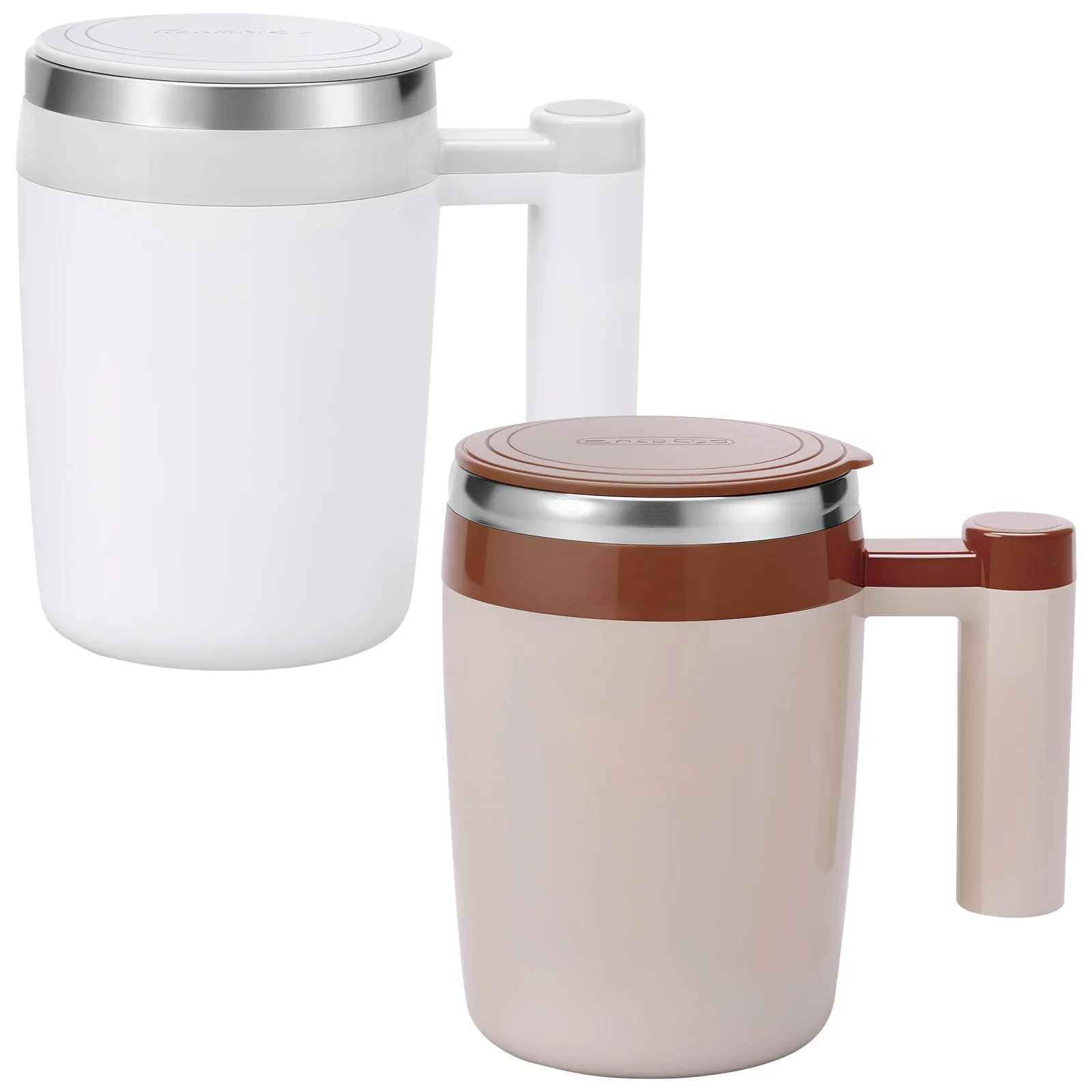 

2Pcs Self Stirring Coffee Mug Stainless Steel Mixing Coffee Cup High Speed Electric Mixing Cup Detachable Milk Cup Mark Cup