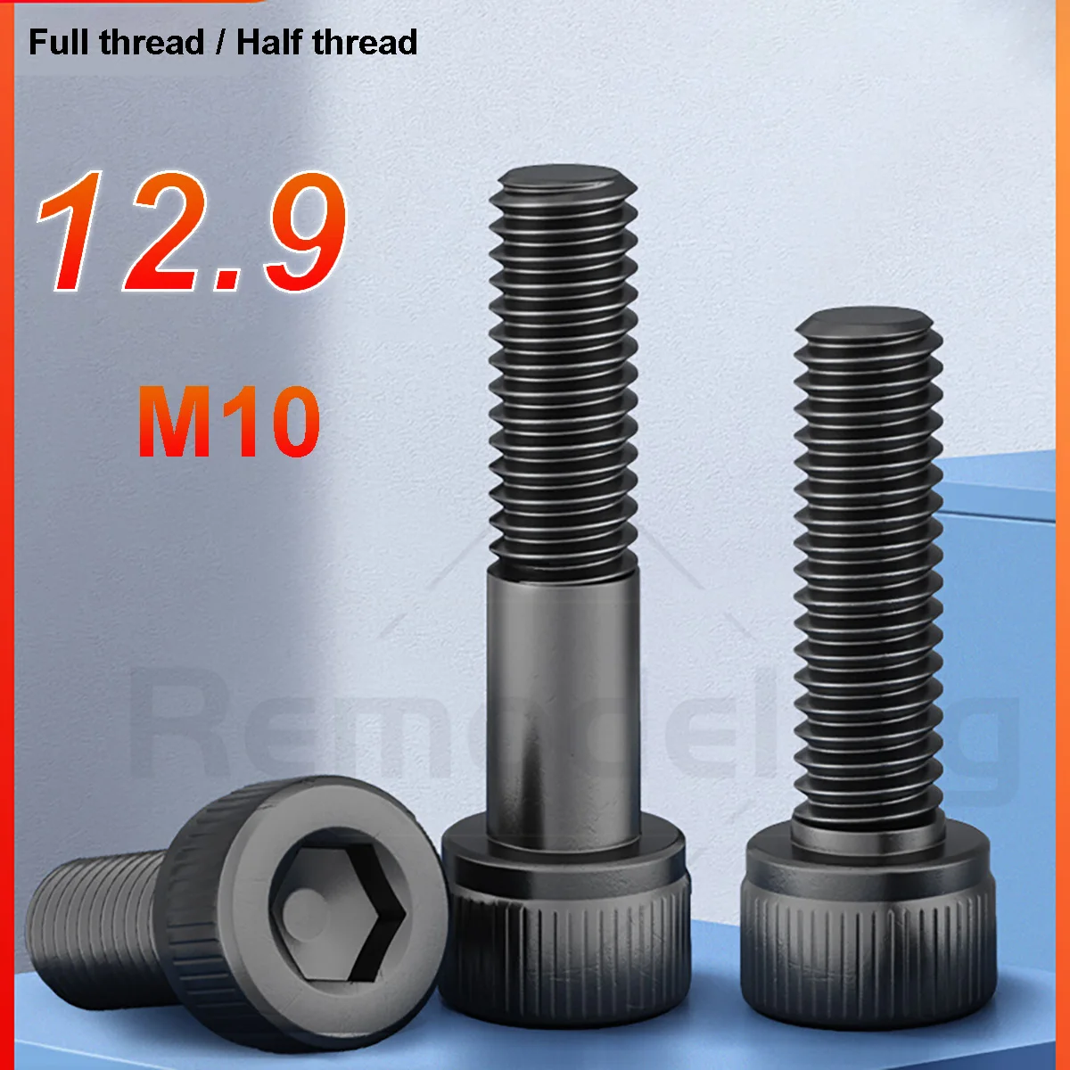 

1Pcs M10 Hexagon Hex Socket Cap Head Screw Bolts 12.9 Grade Carbon Steel Allen Screw DIN912 Length 16-300mm Full / Half Thread