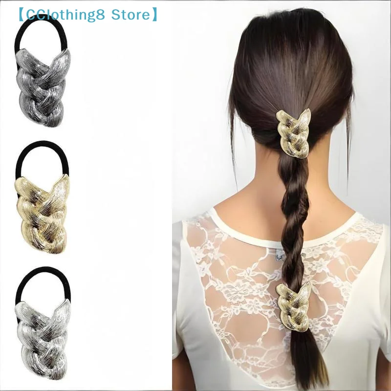 

Punk Metal Braid Shaped Elastic Headband Women Girls Unique Design Ponytail Hair Tie Rubber Band Scrunchies Accessories【AliS8】