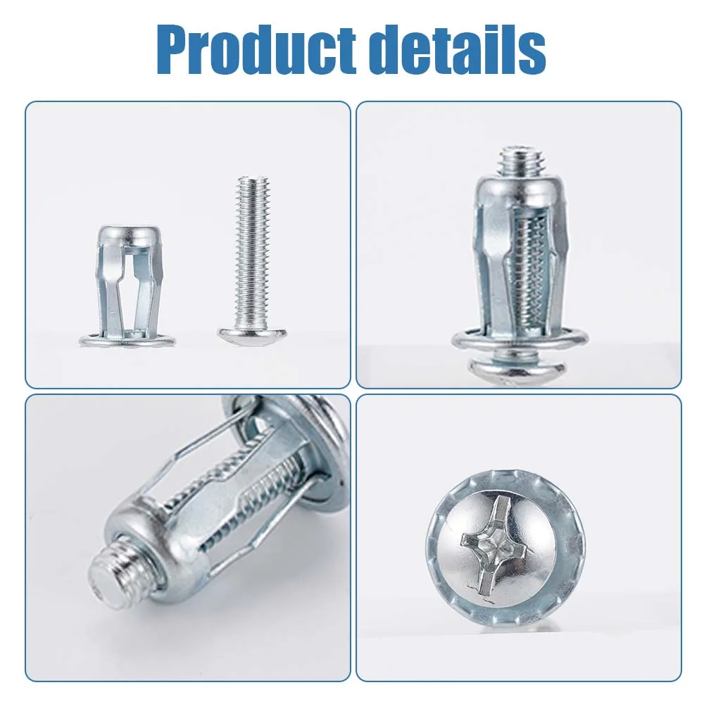 المكسرات المجلفنة M4 M5 M6 M8 البتلة الكربون الصلب صفائح حديد جوفاء لوحة بلاستيكية لوحة الألومنيوم توسيع المسمار التشيكية جوزة برْشام #2
