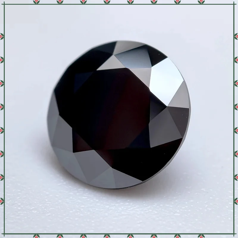 Moissanit-Stein, runde Form, schwarze Farbe, DIY-Anhänger, Schmuckherstellung, Ring, Halskette, Ohrringe, Hauptmaterialien, Zertifikat – Detail 4