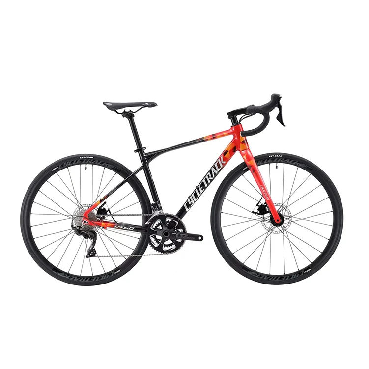 CycleTrack 700C Aluminum Frame Road Bike With 105 Groupset And Cable Actuated Hydraulic Disc Brake Set 22 Speed