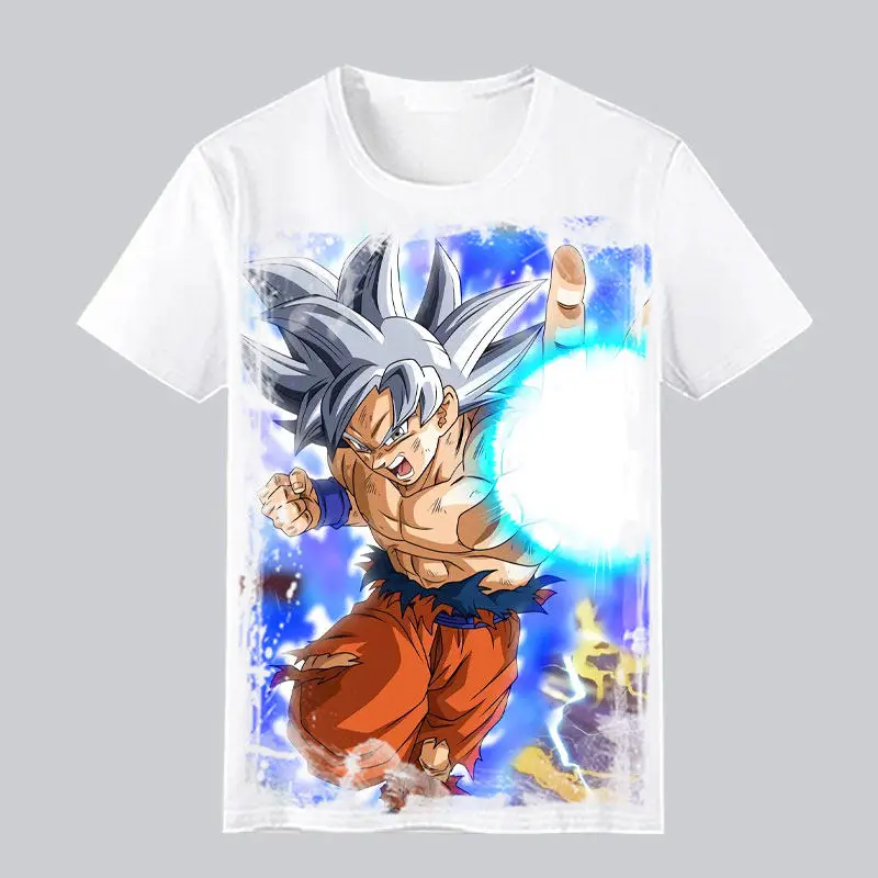 

2026 Special Dragon Ball Anime 3D Printed Short Sleeve T-shirt Super Saiyan Sun Wukong Anime Adult and Children's Same Style