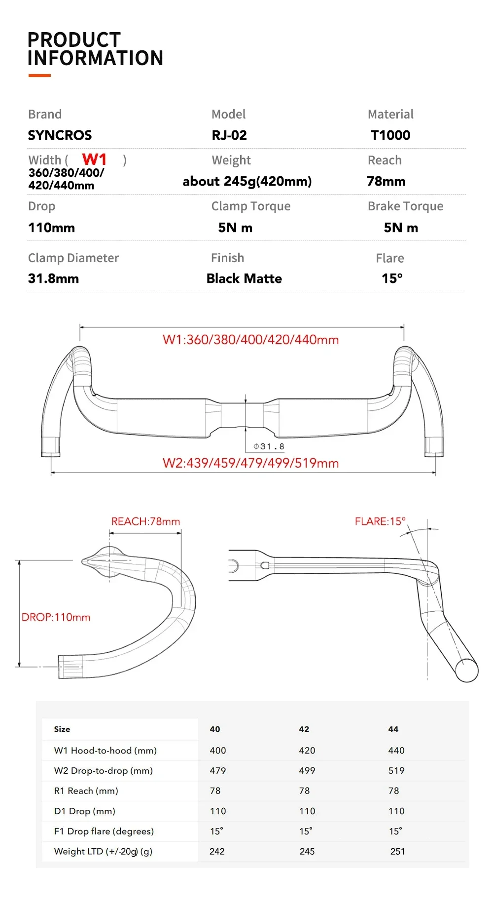 SYNCROS AERO Carbon-Gravelbike-Lenker mit gebogenem Profil, Carbon-Rennradlenker mit interner Kabelführung, verbessertes Rennrad-Dropbar – Detail 4