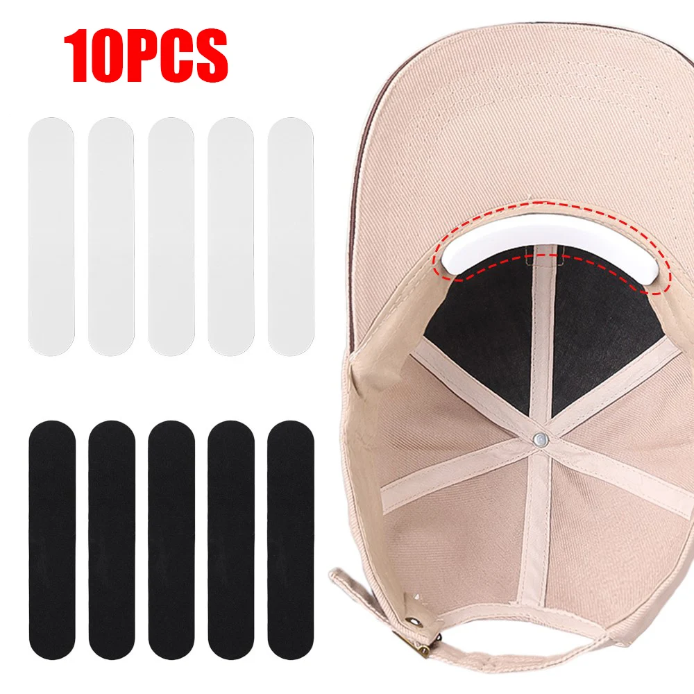 10PCS Disposable Hat Brim Stickers Shirt Collar Anti-dirty Sweat-absorbing Stickers Adjustable Hat Inner Pad Stickers Patch