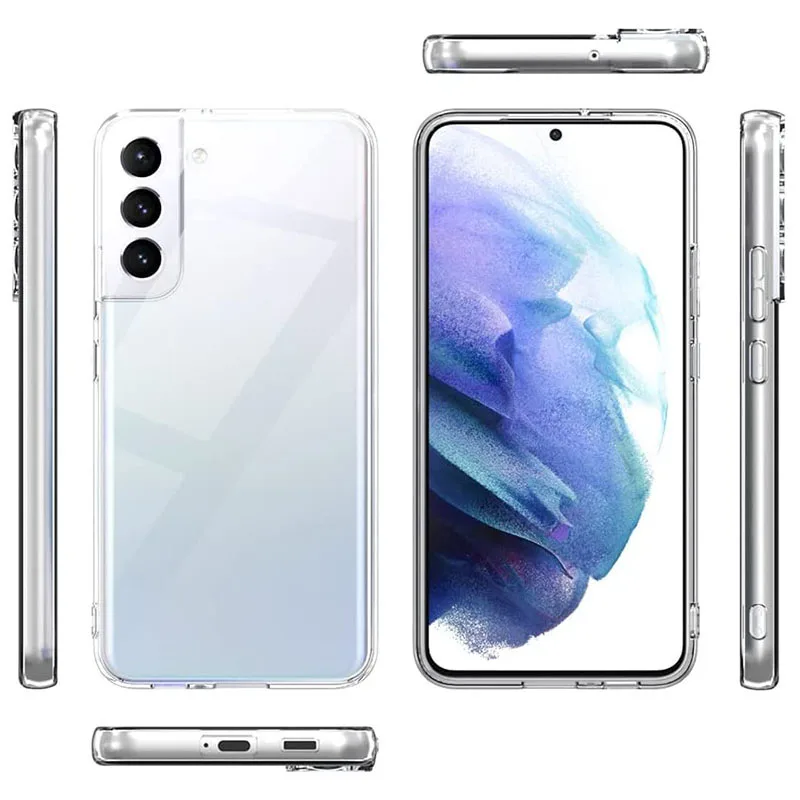 Full Camera Cover Silicone Soft Case For Samsung Galaxy S24 S23 S22 S21 FE Plus Ultra Clear Back Cover Transparent Thin TPU Capa image 6