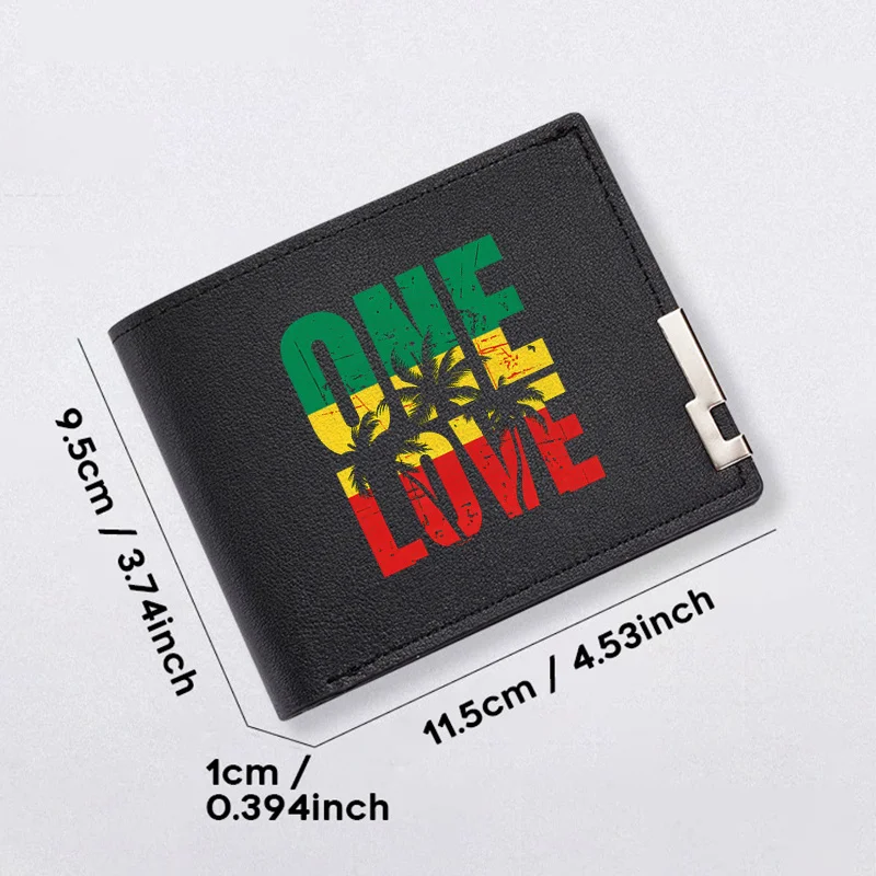 ONE LOVE RASTA PALM TREE DESIGN HEREN PU LEDEREN PORTEFEUILLE SLANK DUURZAAM LICHTGEWICHT BUSINESS STIJL MODE ACCESSOIRE