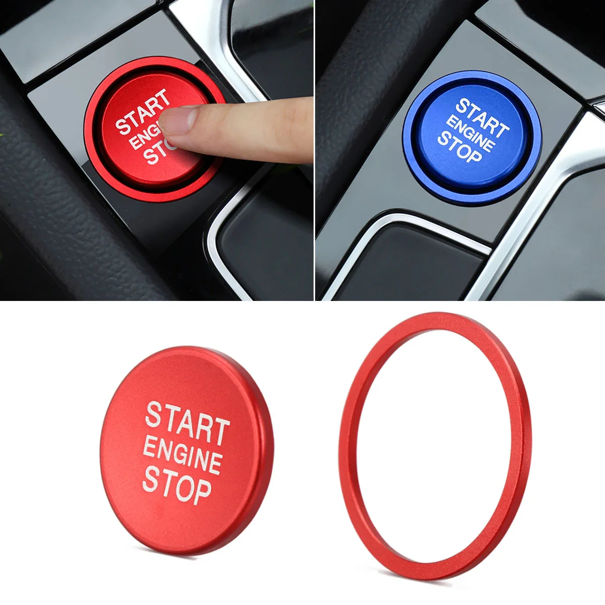 Aluminum Car Styling Engine Push Start Stop Button Cover Surrounding Ring  Trim Sticker  For Volkswagen Golf 7 Tiguan CC Passat