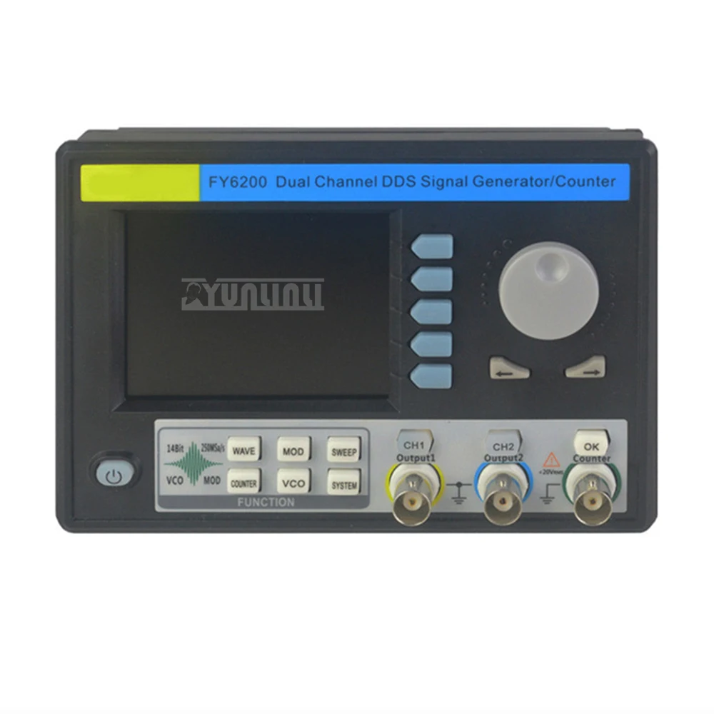 FY6200-20M dual-channel function/arbitrary waveform DDS signal generator/panel-based signal source