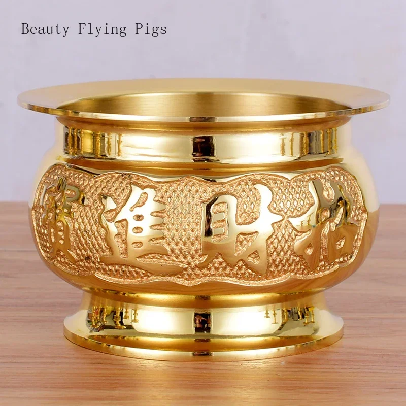 Brass Candle Holder Candle Butter Simulated candlestick Living Room Buddha Hall Candle Holder Handicraft Feng Shui  Home Decor