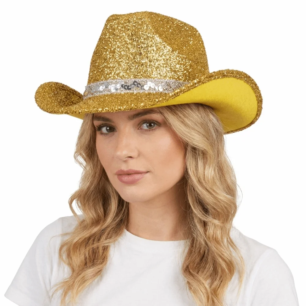 Cool Sequin Bowler Hat Glitter Shimmering Western Cowboy Hat Fedoras Hat Jazz Hat Cowgirl Hat Prom
