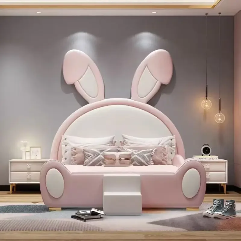 Girl princess bed children's bed Internet celebrity rabbit single bed