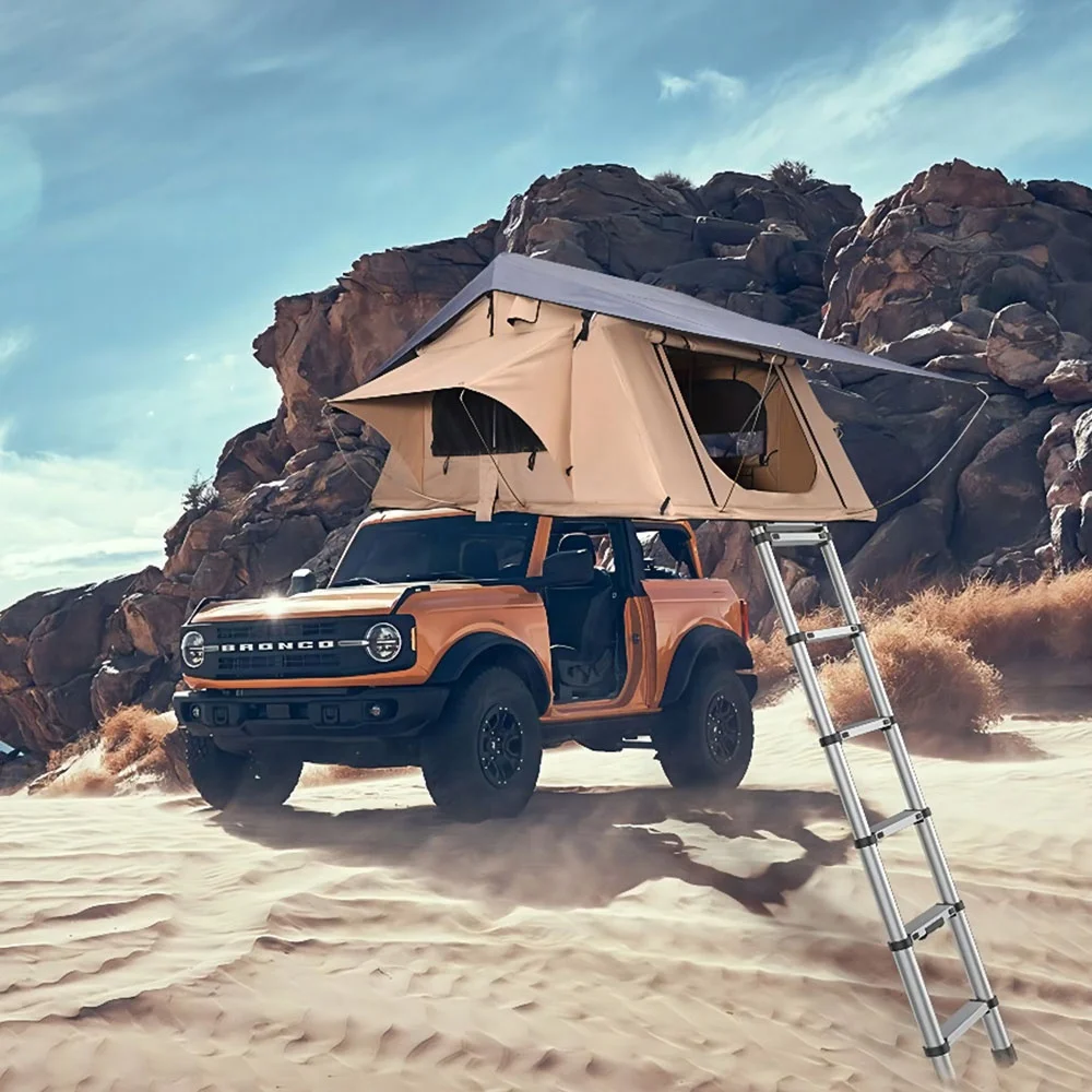 Custom Oxford Hard Shell Roof Top Tent for SUV Overland Camping Four-Season Waterproof UV Resistant Fold-Out Design Built-in