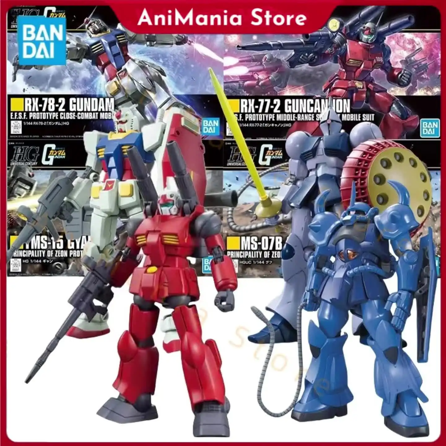 Bandai Gundam Model Kit HGUC Gyan Gouf RX-78-2 Guncannon Action