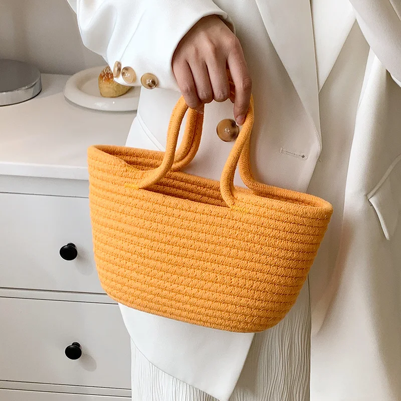 Fashion Lady Underarm Bag New Shoulder Bag Retro Tote Bag Large Capacity Woven Vegetable Basket Travel Vacation Beach bag