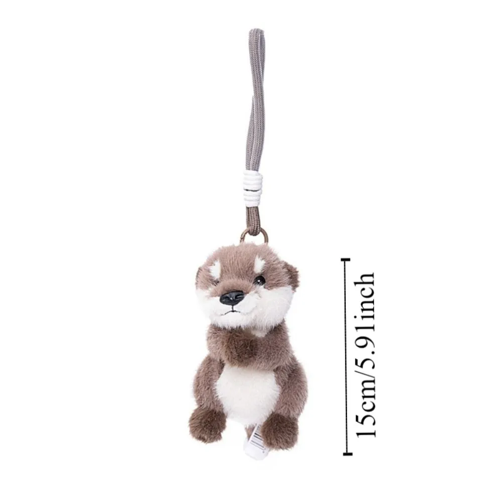 Soft Material Otter Keychain Realistic Look Cute Design Otter Backpack Pendant 15cm Magnetism Otter Birthday Gift view 6