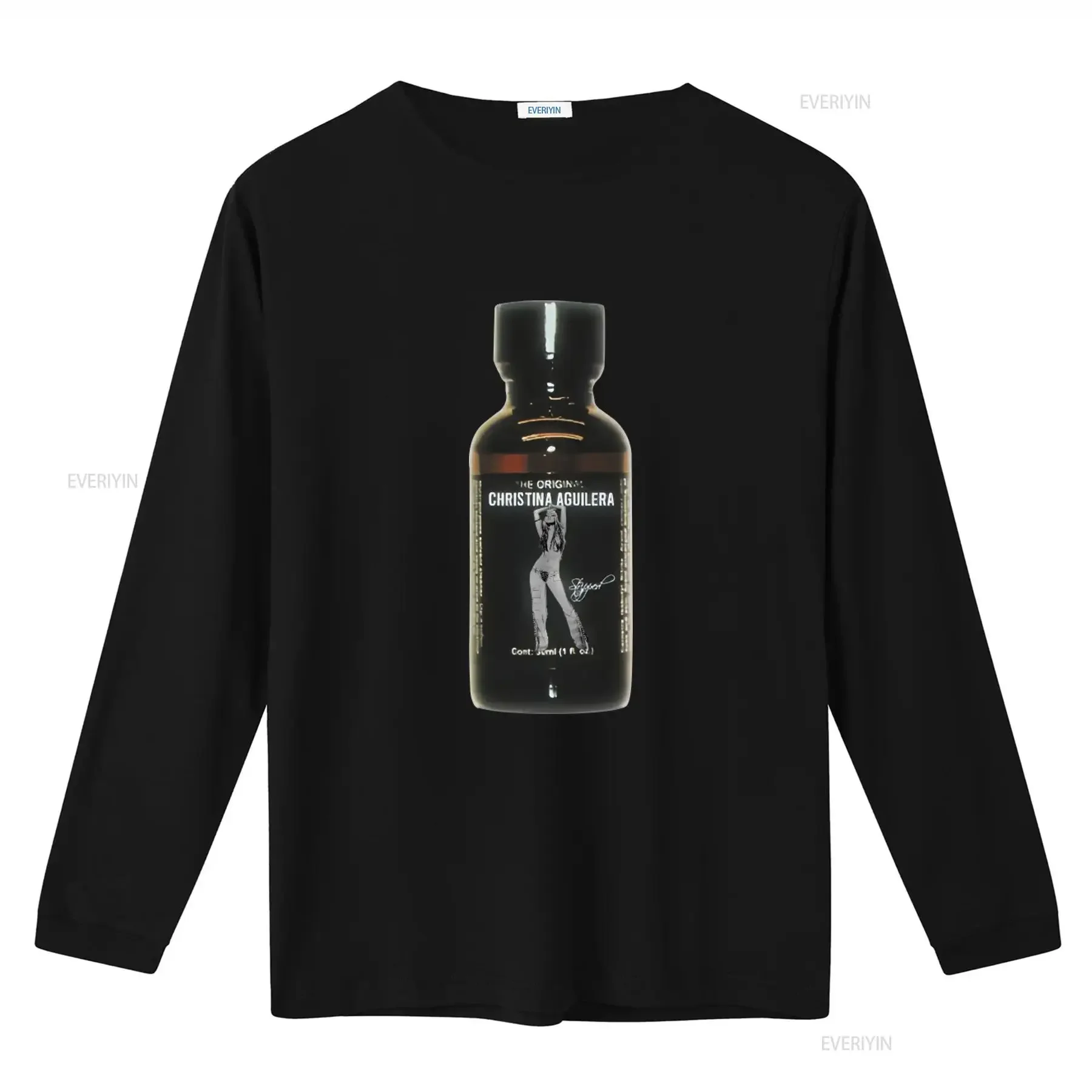 Christina Aguilera The Origins Perfume Bottle Design T Shirt for Women Fashionable Print vintage Washed Soft Casual Comfortable