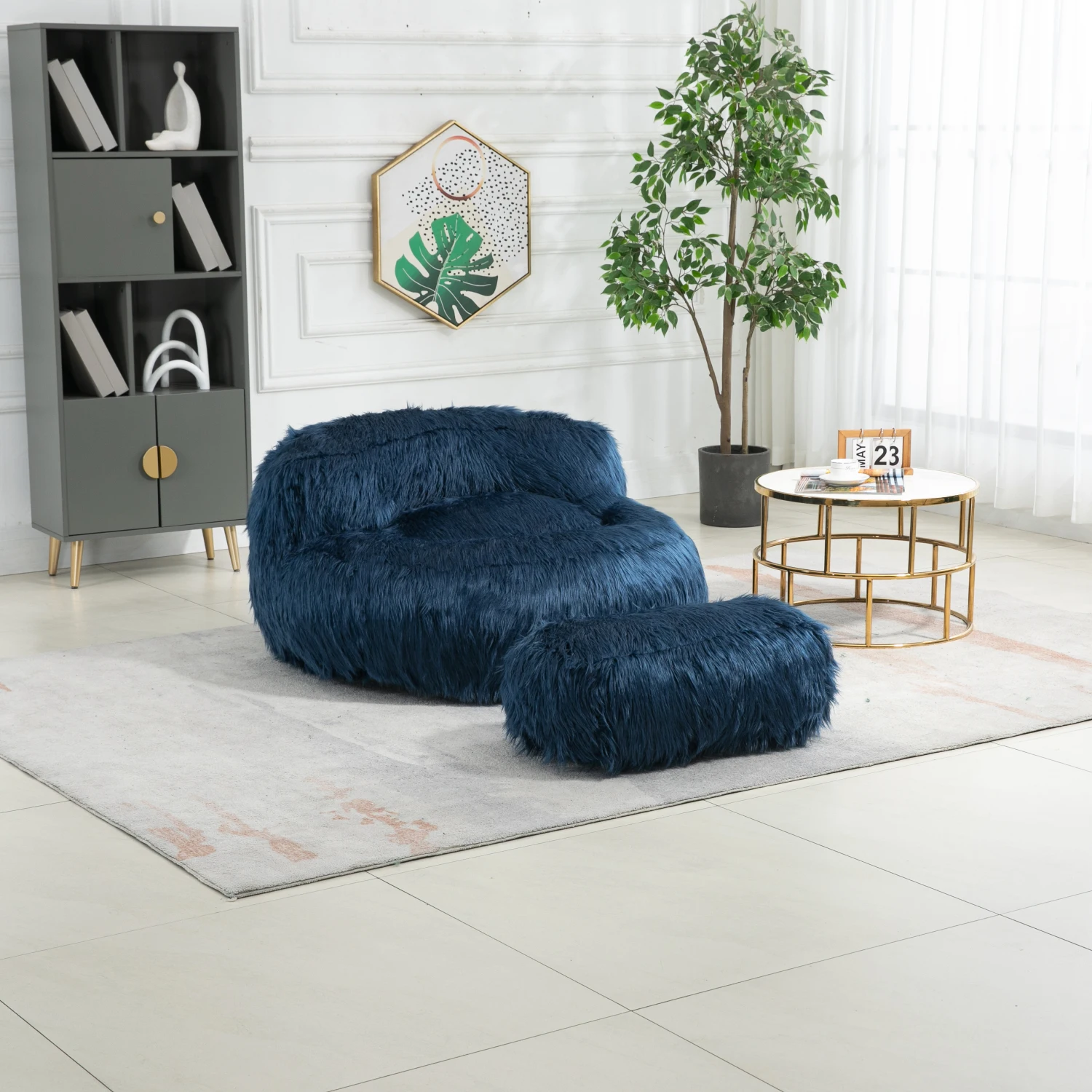 COOLMORE Bean Bag Chair Faux Fur Lounge Chair for Adults and Kids, Indoor Comfort Lounger with High Back - Durable and Stylish.