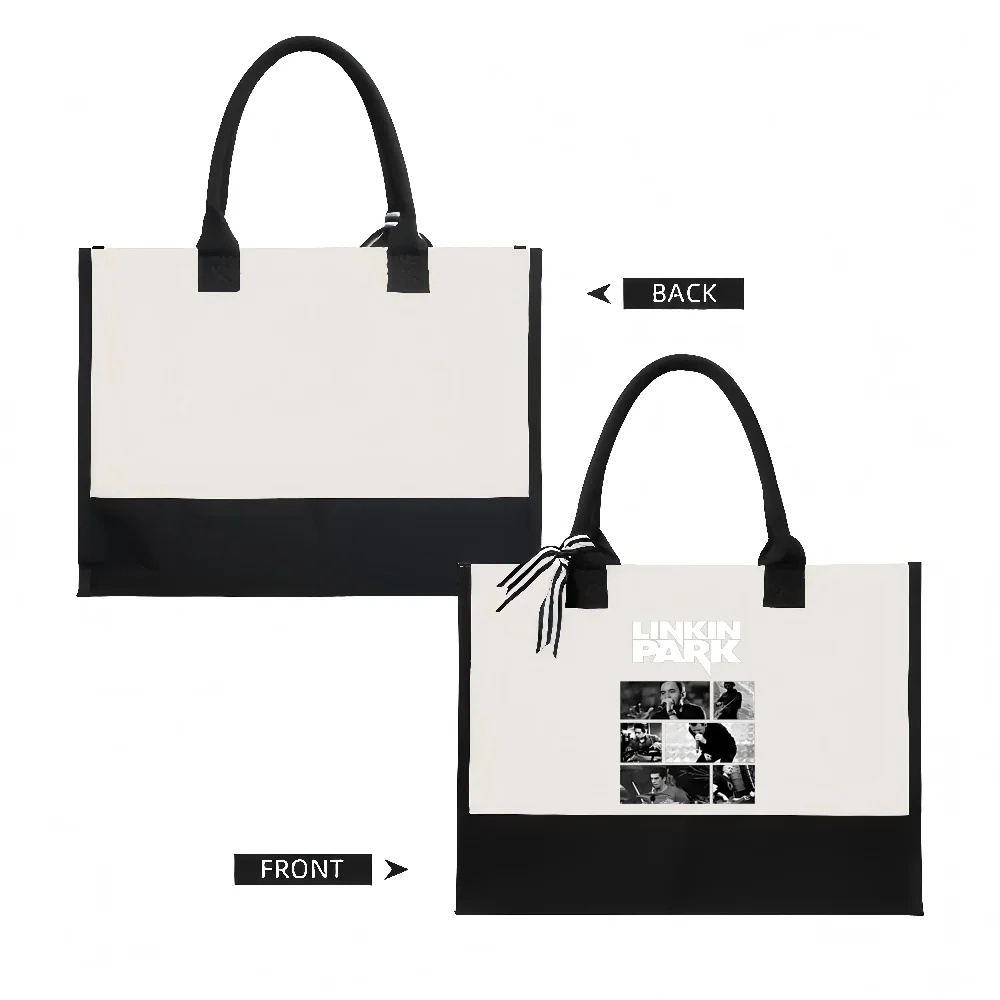 (4) 2026 وصول جديد موضة عملية واسعة قابلة لإعادة الاستخدام حمل حقيبة نمط طباعة 2 لهجة الثقيلة حقيبة كتف كبيرة