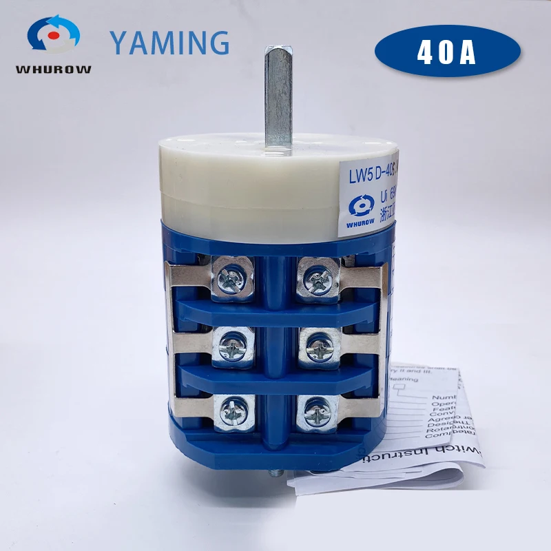 LW5D-40 5.5N/3 Changeover Cam Knob Rotary Switch 3 Layers Positions Silver Contact Manual Control Forward Reverse