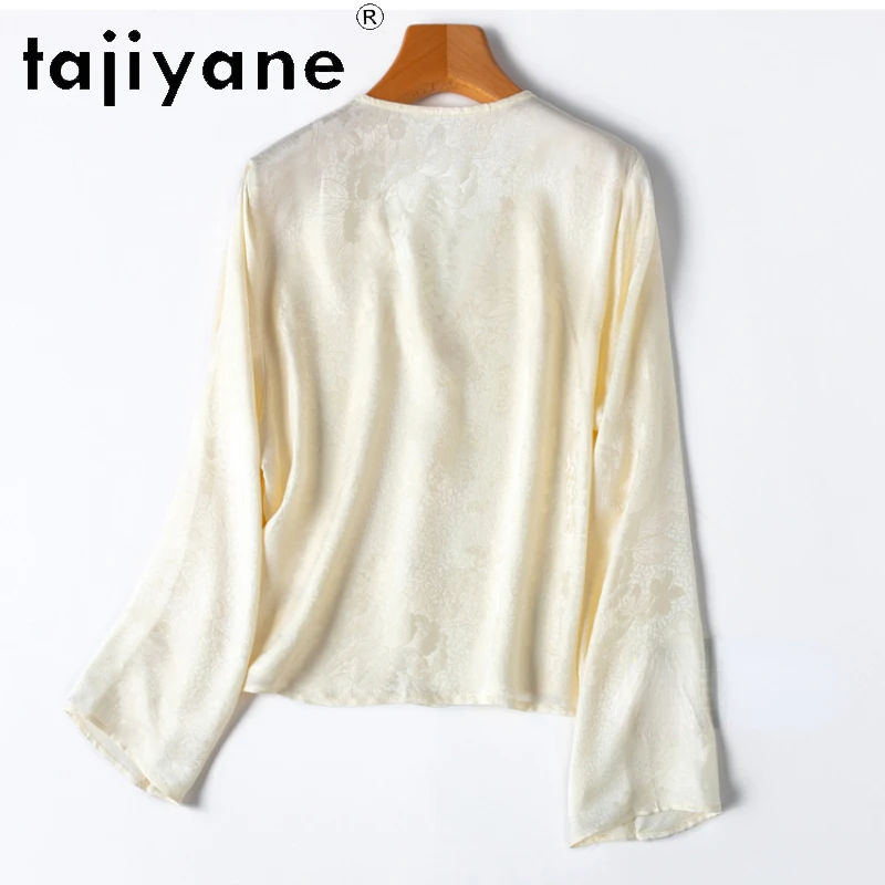 TAJIYANE 100% Mulberry Silk Womens Knitted Cardigan 2024 Women Trending Fashion Women Clothing Summer Long Sleeve Top Кардиган