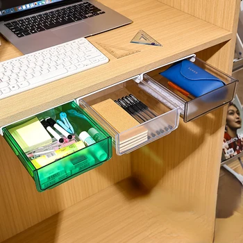 Multifunctionele Lade Type Desktop Onder Bureau Opbergdoos Verborgen Kantoor Organizer Lade Dozen Bureau Briefpapier Doos Opberggereedschap