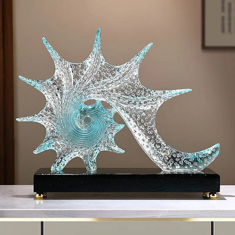 Spiral Conch Statue Home Landscape Ornaments Desk Decoration Resin Crafts Creative Bubble Conch Sculpture Room Aesthetic Decor