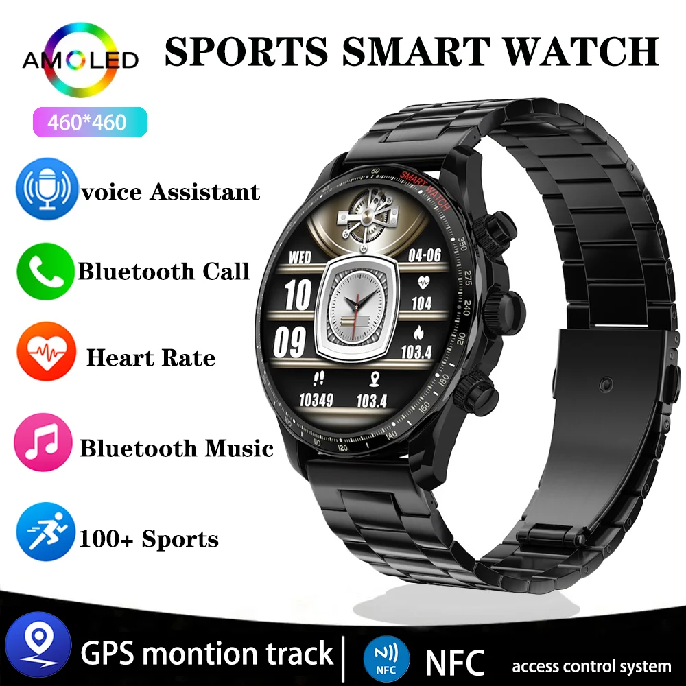 Xiaomi Mijia New GPS Sport Track Smart Watch Man Women Voice Assistant Compass Bluetooth Call Health Monitoring Wristwatch Clock