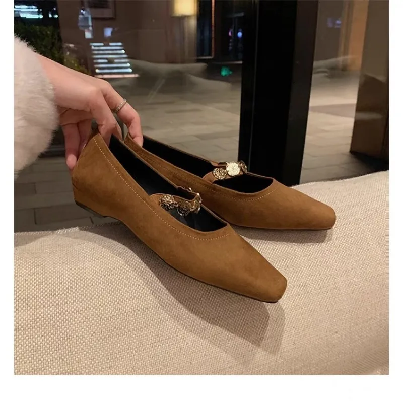 

2025 Hot Selling New One-piece Buckle with Shallow Mouth Mary Jane Single Shoes Women's Flat Bottom