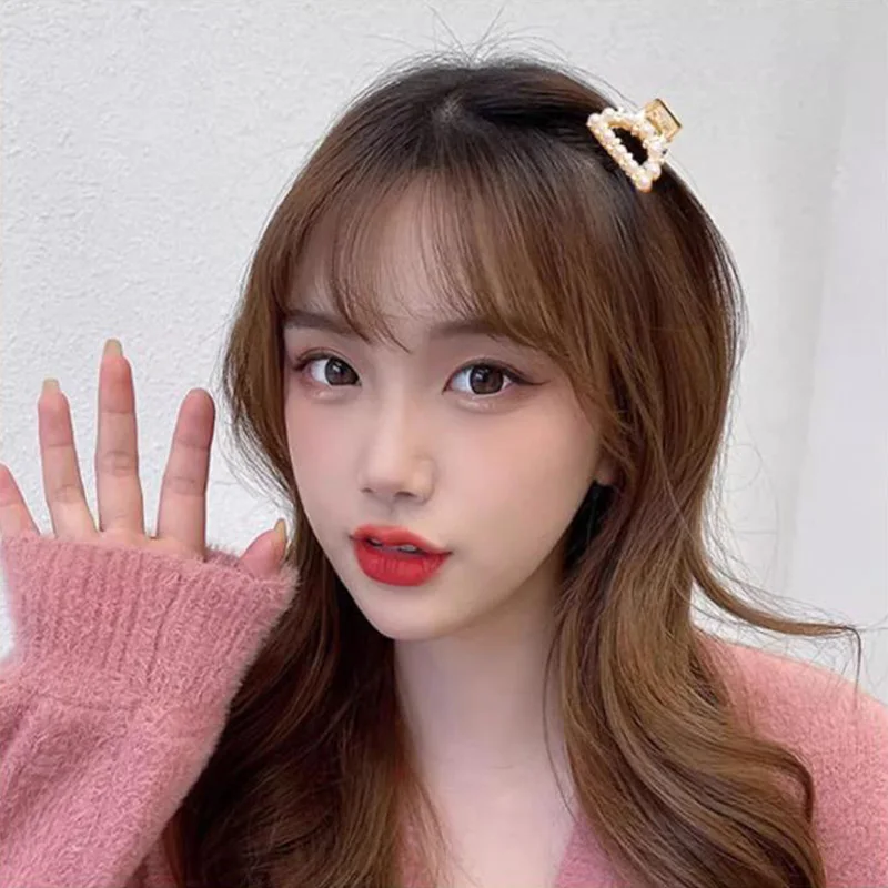 6/8/10 قطعة/المجموعة صغيرة حجر الراين اللؤلؤ هندسية مخلب شعر معدني للنساء الفتيات الحلو مقاطع الشعر الصغيرة دبابيس الشعر إكسسوارات الشعر