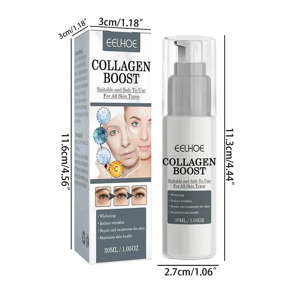 Collagen Boost Anti-Aging Soro, Corrector de manchas escuras, Soro Spot Face, Mancha escura, Remoção de rugas escuras, Cuidados com a pele, 30ml, 2pcs